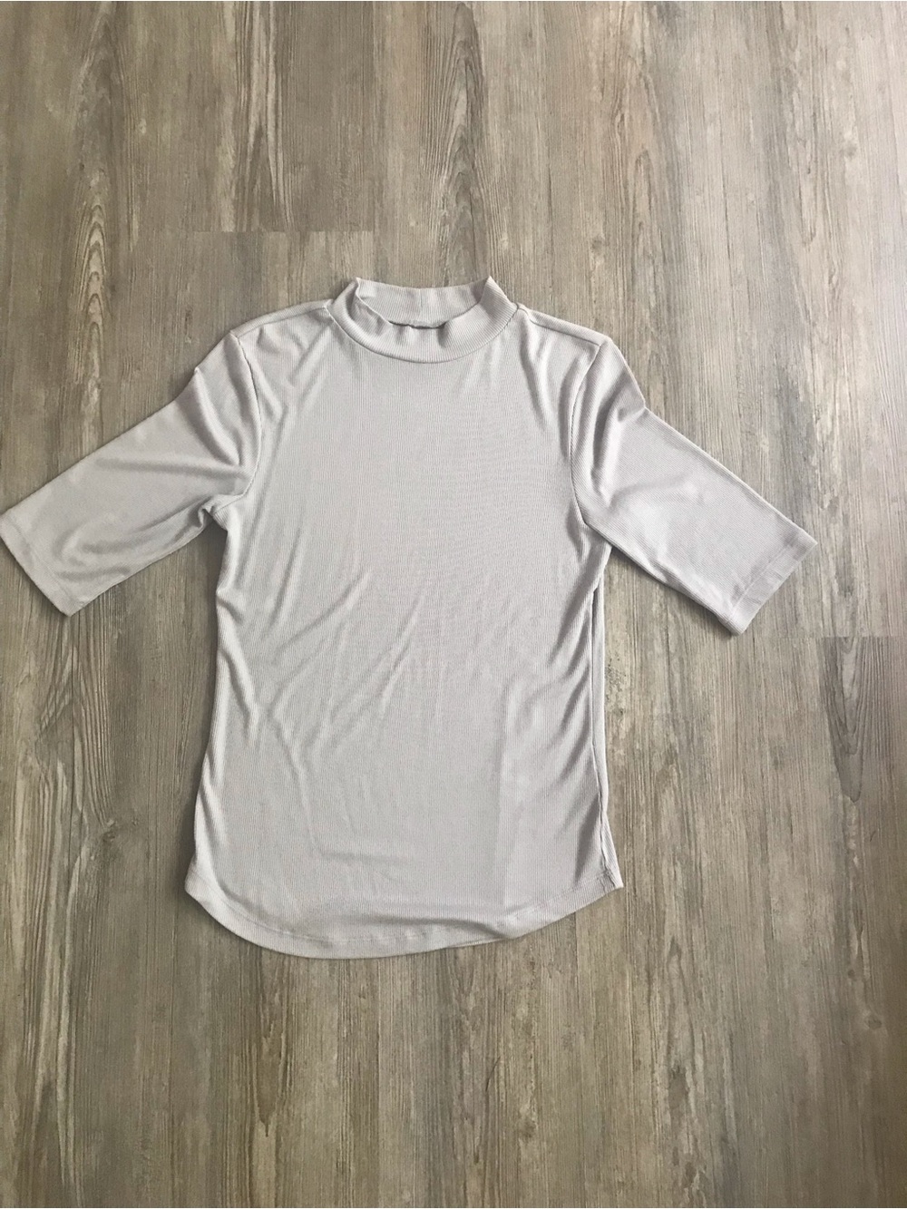 Gap Light Gray Mock Neck Rib Tee